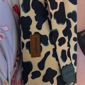 Wrangler Cream, Black & Teal Leopard Print Crossbody